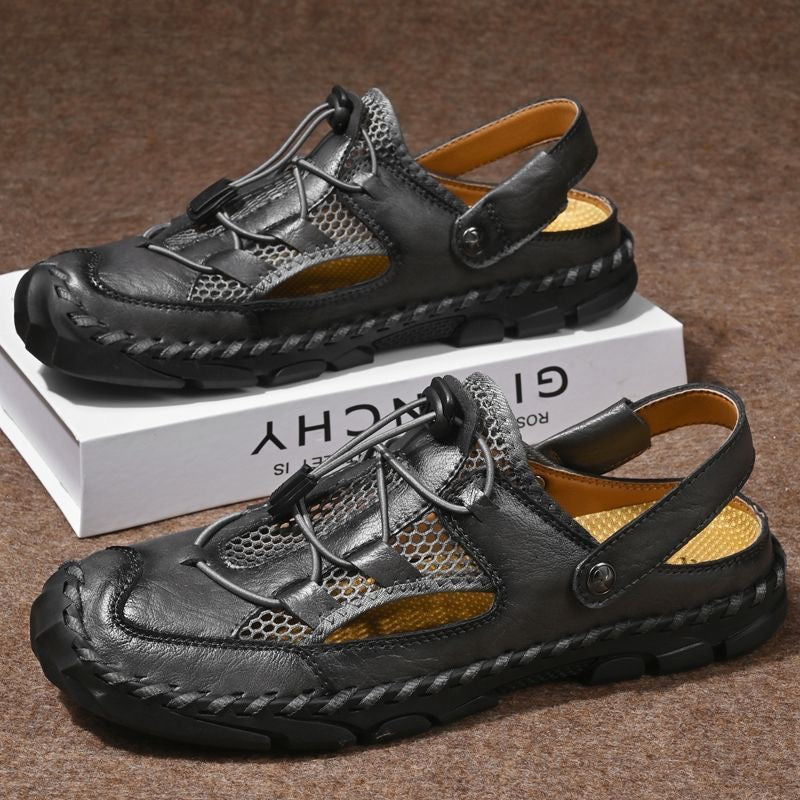 â�°Last Day! 60% OFF ğŸ”¥souatsoleÂ® Men's Genuine Leather Breathable 2-in-1 Orthopedic Sandals