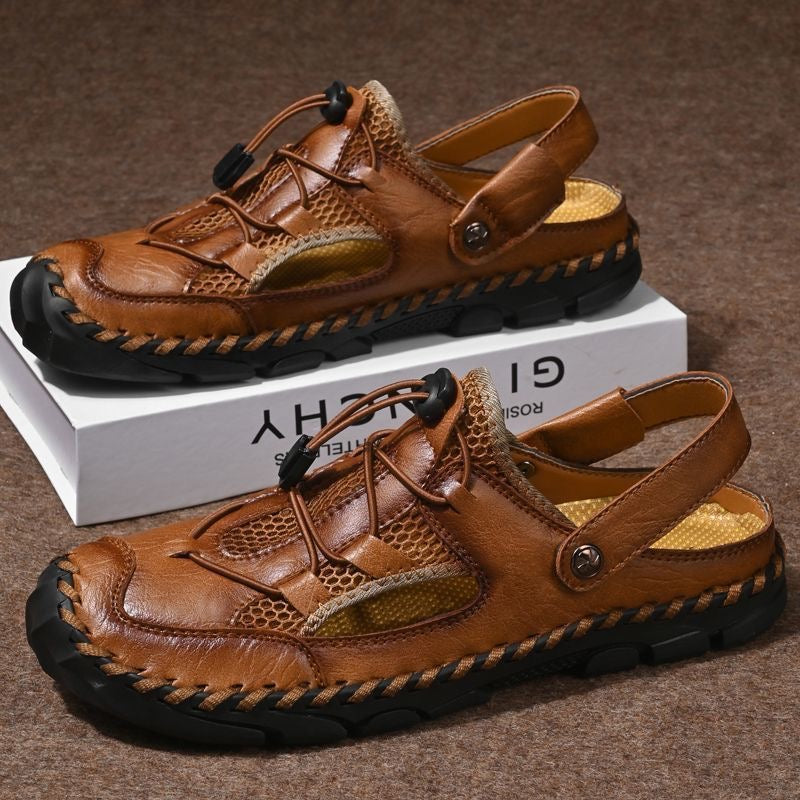 â�°Last Day! 60% OFF ğŸ”¥souatsoleÂ® Men's Genuine Leather Breathable 2-in-1 Orthopedic Sandals