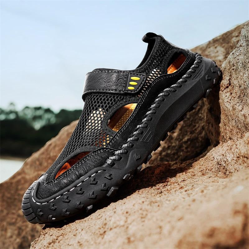 Men's   Cowhide Breathable Mesh Sandals