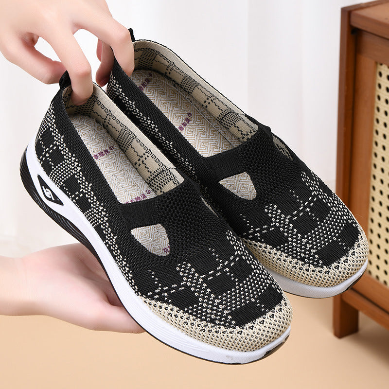 Women's comfortable breathable knitted sneakers