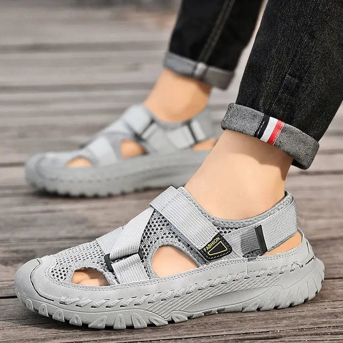 ðŸ”¥Summer Best-SellerðŸ”¥ Men's Orthopedic   Cowhide Breathable Mesh Sandals | Medical-Grade Foot Protection Design, Walk 8 Hours Without Foot Fatigue