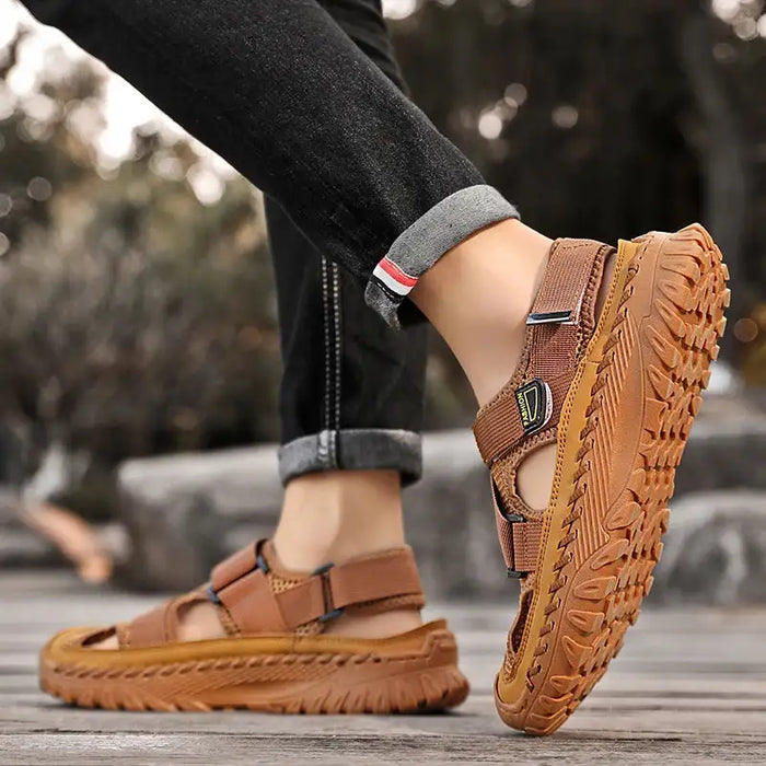ðŸ”¥Summer Best-SellerðŸ”¥ Men's Orthopedic   Cowhide Breathable Mesh Sandals | Medical-Grade Foot Protection Design, Walk 8 Hours Without Foot Fatigue