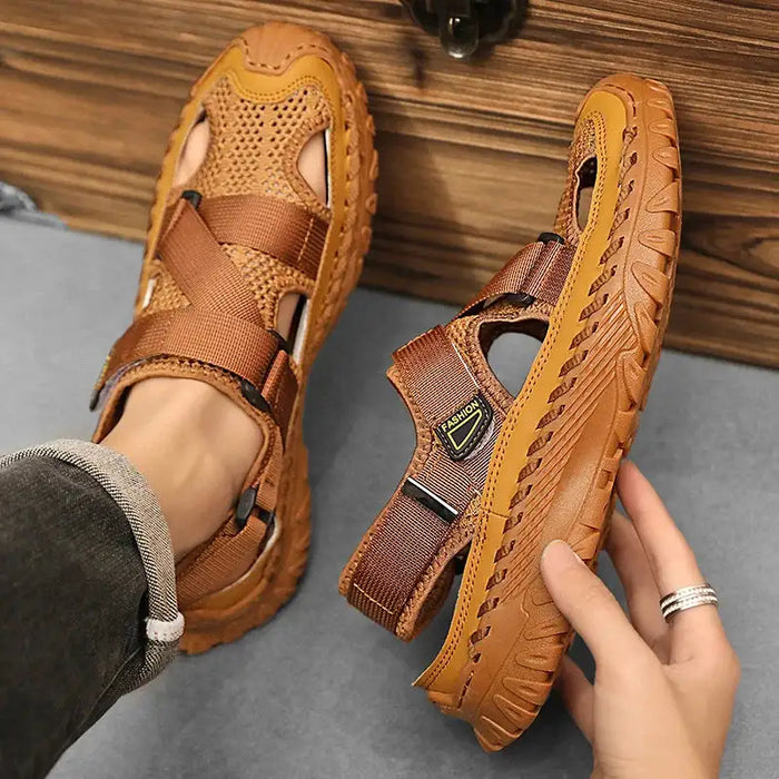 ðŸ”¥Summer Best-SellerðŸ”¥ Men's Orthopedic   Cowhide Breathable Mesh Sandals | Medical-Grade Foot Protection Design, Walk 8 Hours Without Foot Fatigue