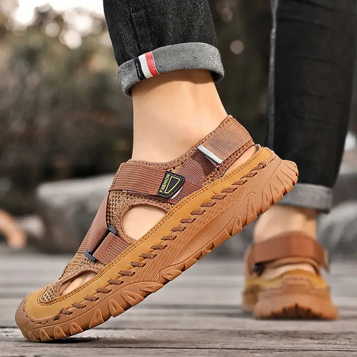 ðŸ”¥Summer Best-SellerðŸ”¥ Men's Orthopedic   Cowhide Breathable Mesh Sandals | Medical-Grade Foot Protection Design, Walk 8 Hours Without Foot Fatigue