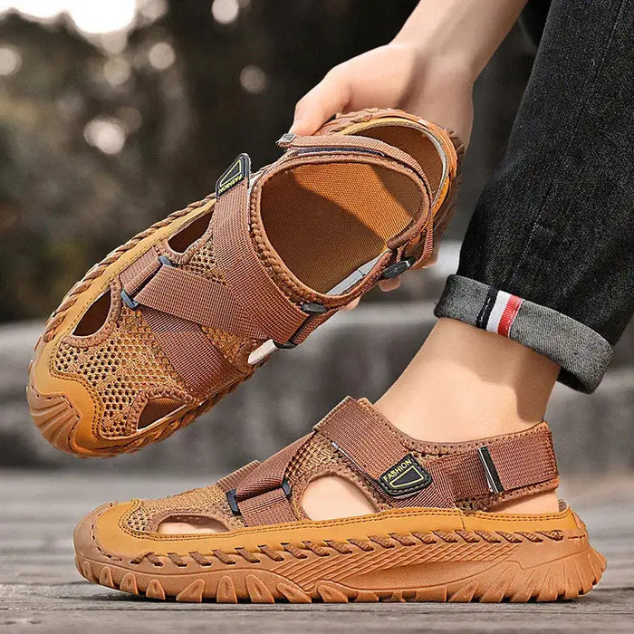 ðŸ”¥Summer Best-SellerðŸ”¥ Men's Orthopedic   Cowhide Breathable Mesh Sandals | Medical-Grade Foot Protection Design, Walk 8 Hours Without Foot Fatigue