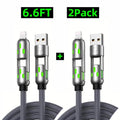 PD Fast Charging, Data Sync, EXAVON USB-A, Type-C, Lightning,  Aluminum, Compatible,6.6FT 4-in-1 USB-C Cable
