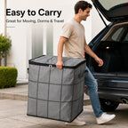Spacious Moving Storage Bin, Zippered Organizer for Quilts, Bedding & Sweaters, Large Capacity Fabric Bag for Moving Day, Closet & Bedroom Use