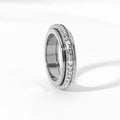 Anxiety Rings for Women and Men Titanium Steel Spinner Fidget Band Rings with Cubic Zirconia for Stress Relief and Wedding Promise Comfort Fit Size 6 to 11