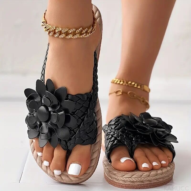 Women's orthopedic Flower Flat Flip Flops