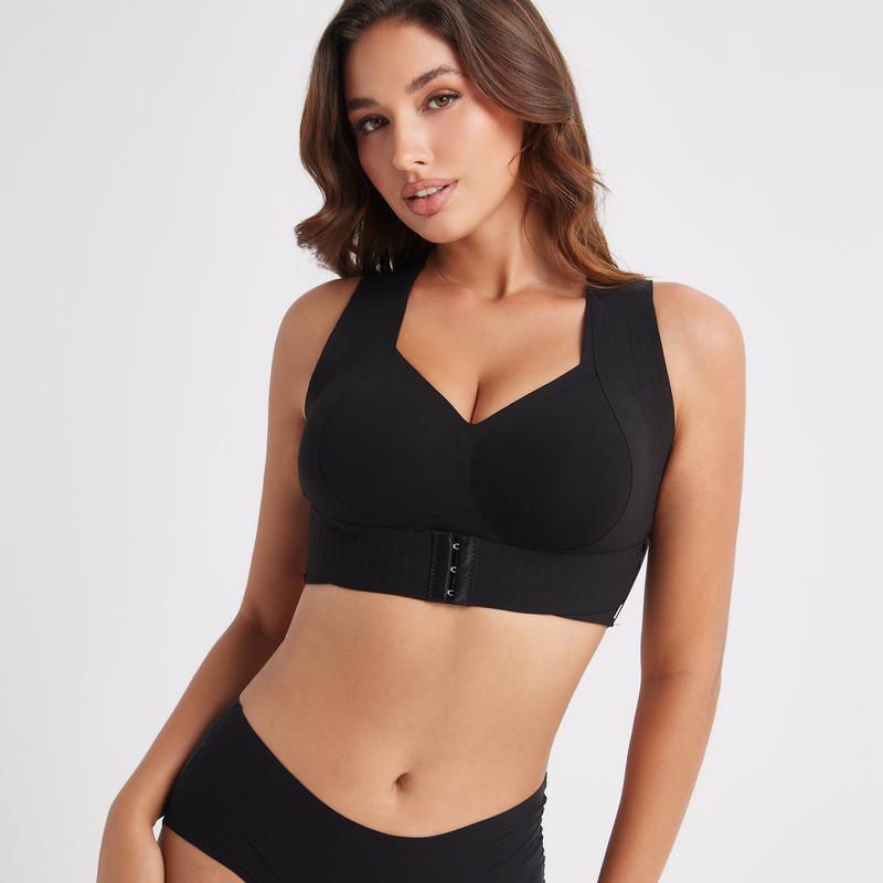 Posture Bra, women’s beige wireless bra, soft breathable non-removable molded cups