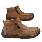 Hand-Stitched Leather Motorcycle Boots