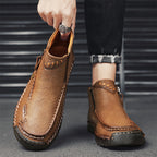 Hand-Stitched Leather Motorcycle Boots