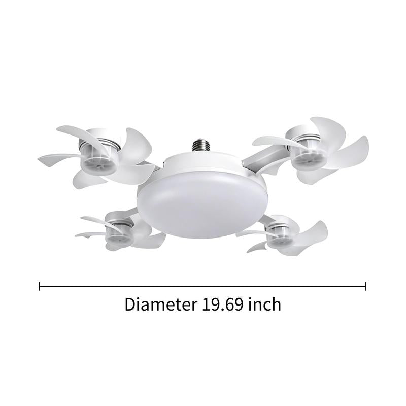 MREGB 2026 New E27 Socket Ceiling Fan Light - 2-in-1 Silent LED Fan with Remote Control, Energy-Saving Cooling & Lighting Combo for Home Bedroom summervibes