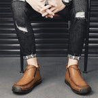 Hand-Stitched Leather Motorcycle Boots