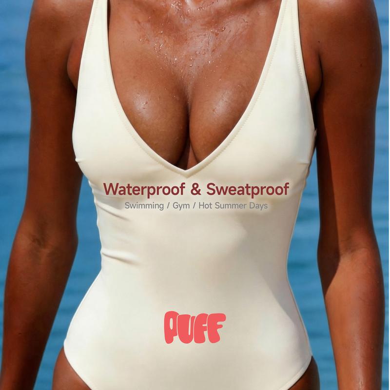 PUFF Adhesive Bra – No.1 Push-up Sticky Bra, Waterproof & Sweat-proof Invisible Bra, Reusable Silicone Adhesive Bra for Women, Includes Storage Board & Replaceable Pads