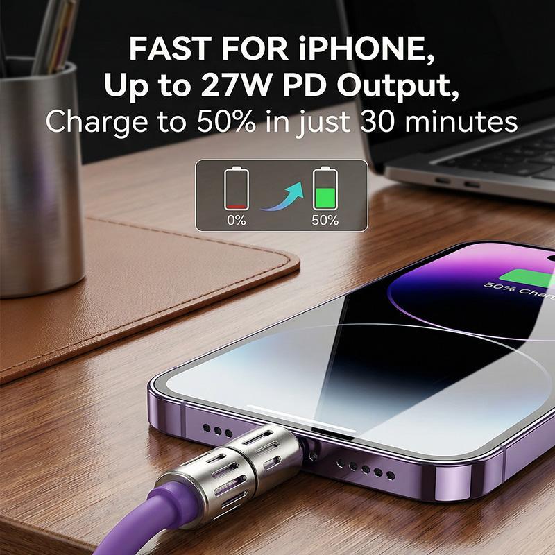 PD Fast Charging, Data Sync, EXAVON USB-A, Type-C, Lightning,  Aluminum, Compatible,6.6FT 4-in-1 USB-C Cable