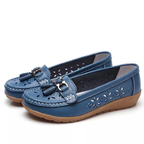 Women's Hollow Soft Leather Breathable Moccasins Sandals