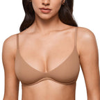 INLYRIC Women's Inbarely Plus Plunge Bra - Unlined Underwire Sexy Demi Balconette Bras