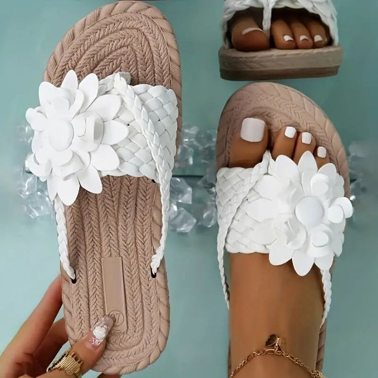 Women's orthopedic Flower Flat Flip Flops