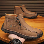 Hand-Stitched Leather Motorcycle Boots