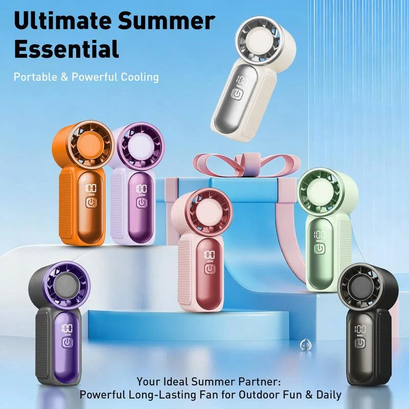 ❄️ Turbo Handheld Fan – 16900 RPM, 6 speeds, LED display